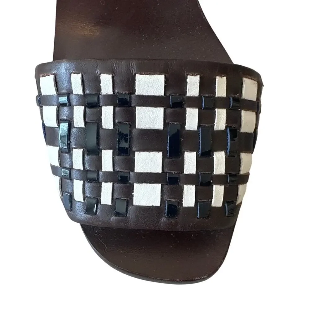 Tory Burch Emori Slingback Sandals‎ Wood Lucite Heel 8.5